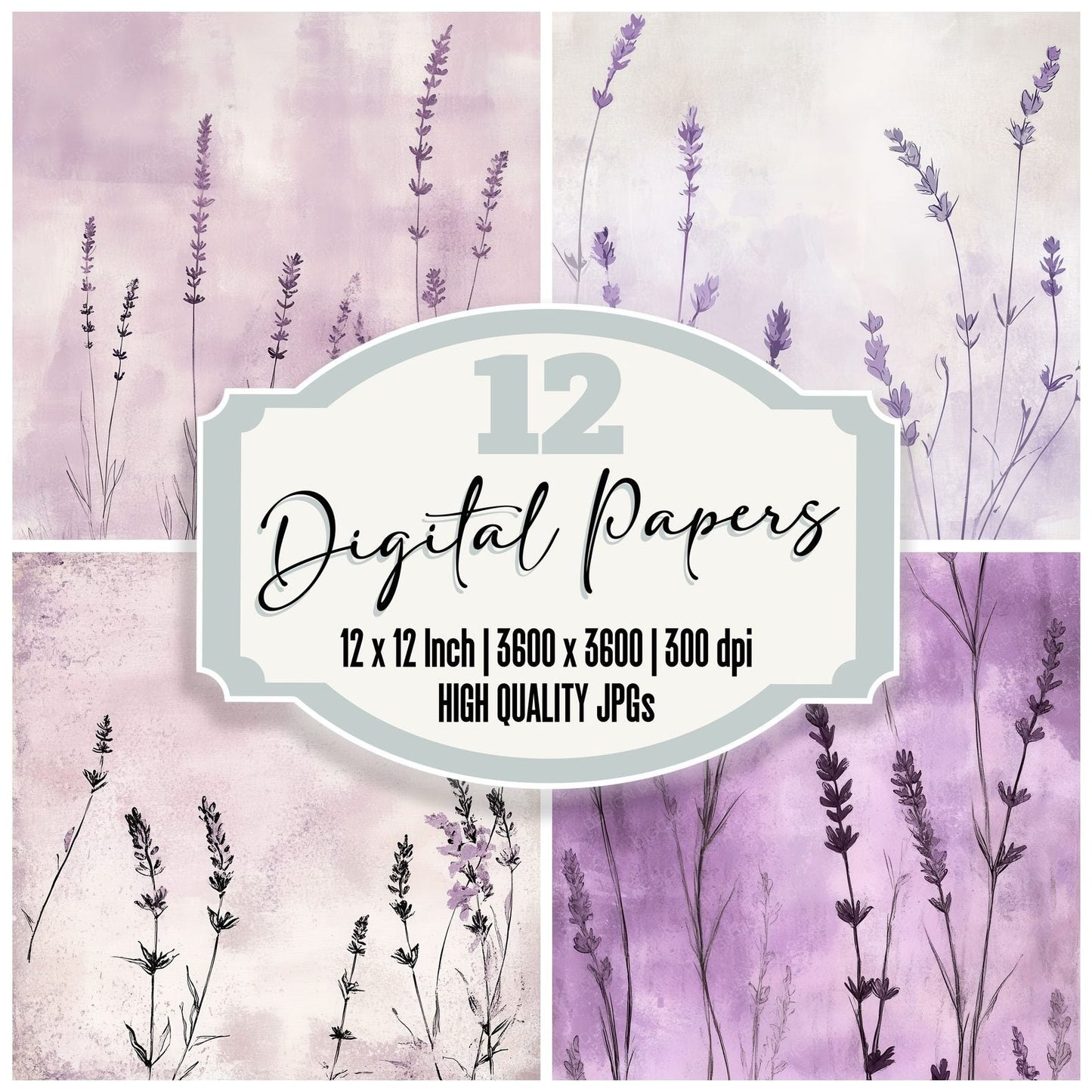 Lilac Lavender Shadow Digital Paper Pack (DDD002352)