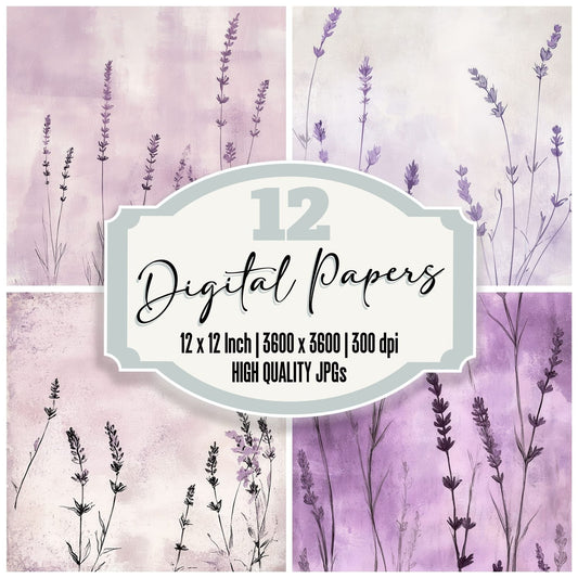 Lilac Lavender Shadow Digital Paper Pack (DDD002352)