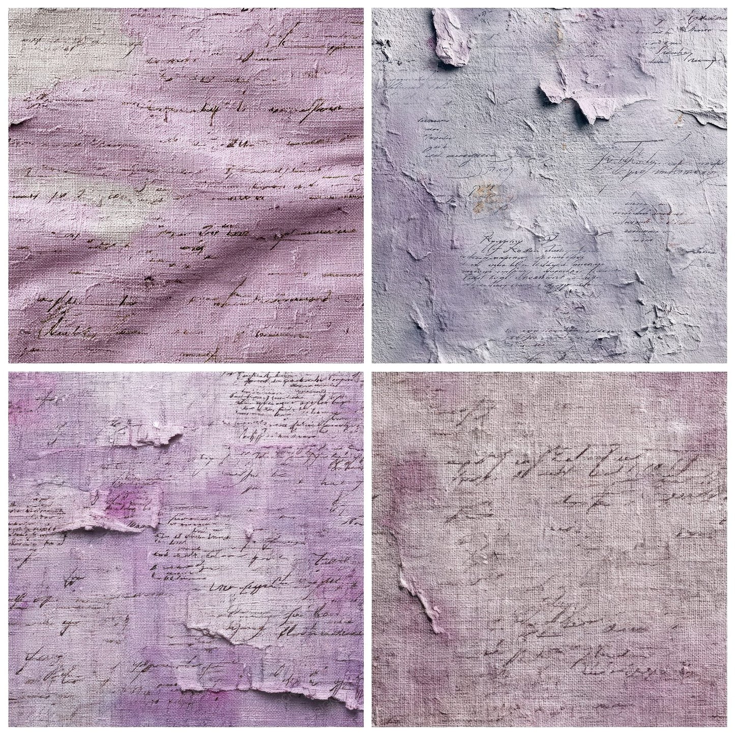 Lilac Linen Script Fade Digital Paper Pack (DDD002353)