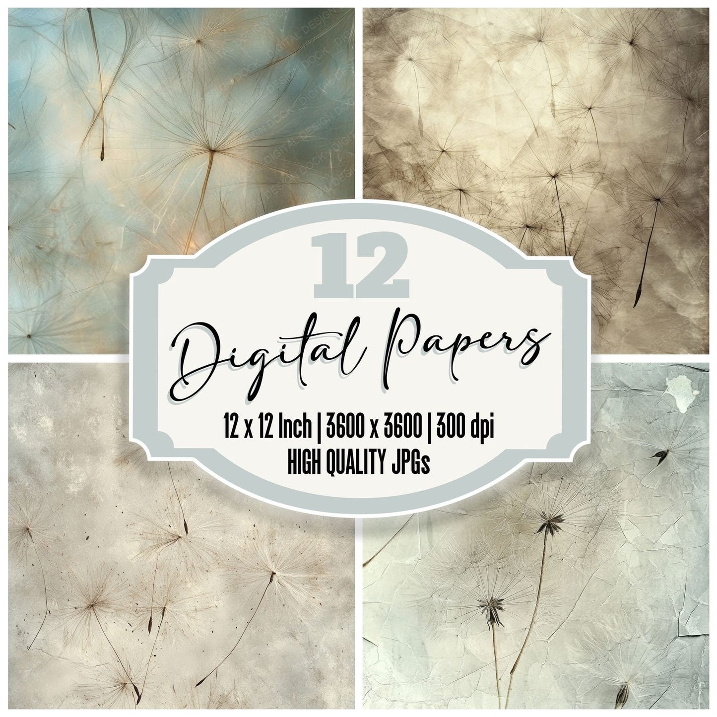 Liminal Dandelion Drift Digital Paper Pack (DDD002360)