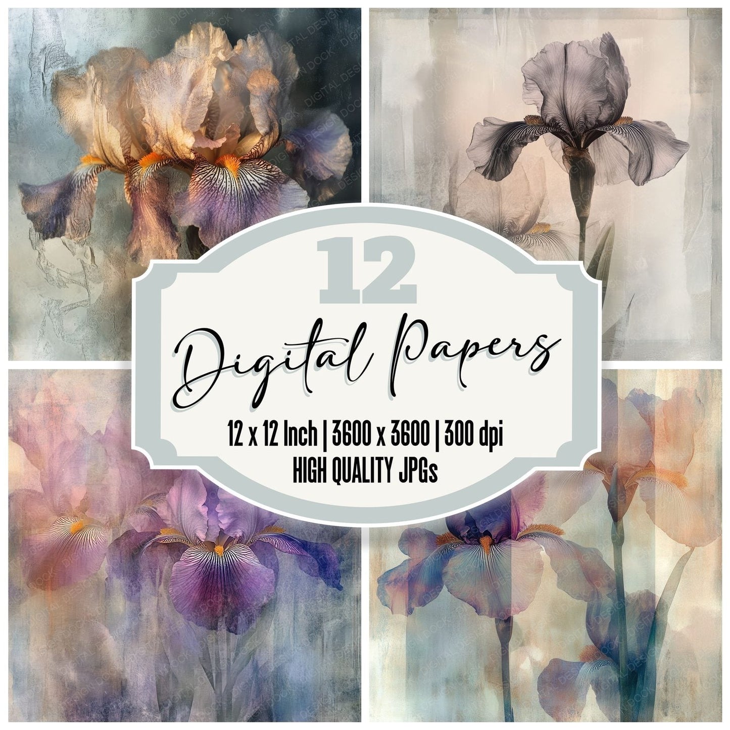 Liminal Iris Garden Digital Paper Pack (DDD002361)