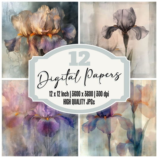 Liminal Iris Garden Digital Paper Pack (DDD002361)