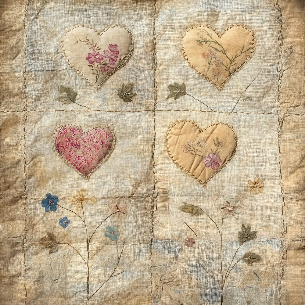 Linen Heirloom Heart Digital Paper Pack (DDD002370)