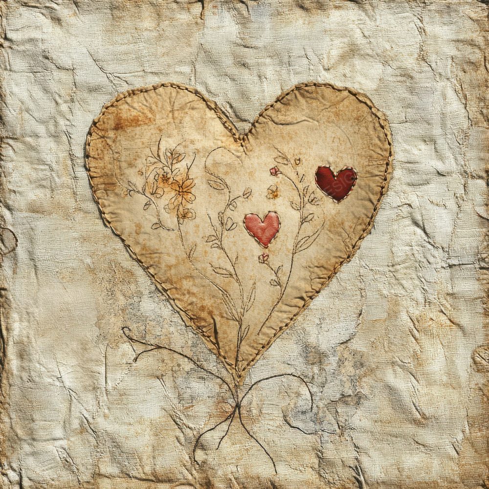Linen Heirloom Heart Digital Paper Pack (DDD002370)