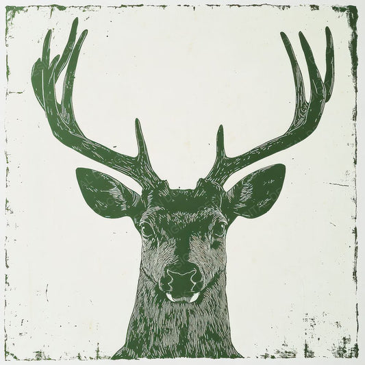 Linocut Deer Side Digital Paper Pack (DDD002373)