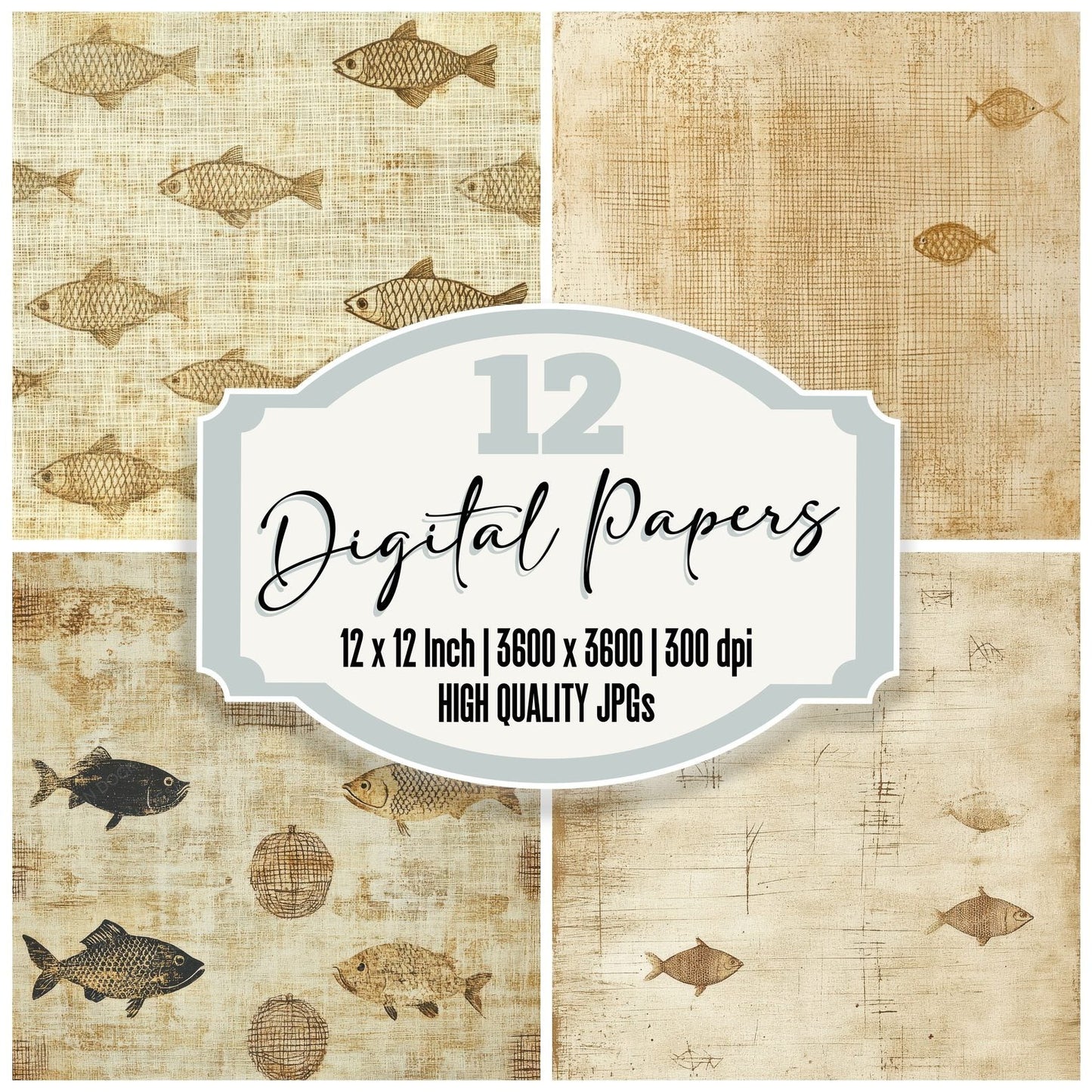 Loaves Fish Linen Digital Paper Pack (DDD002381)