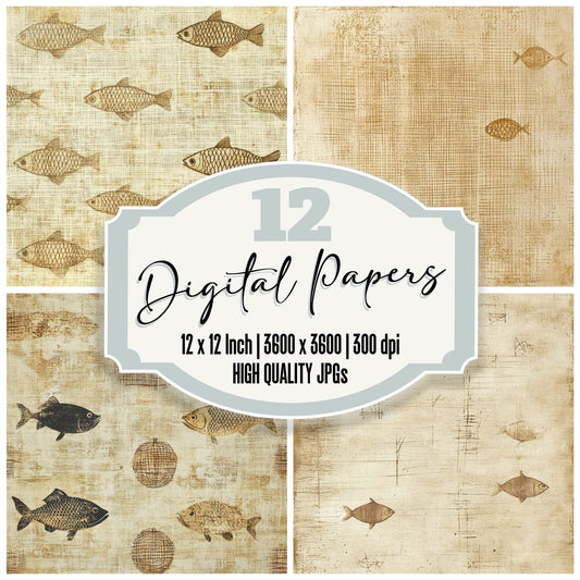 Loaves Fish Linen Digital Paper Pack (DDD002381)