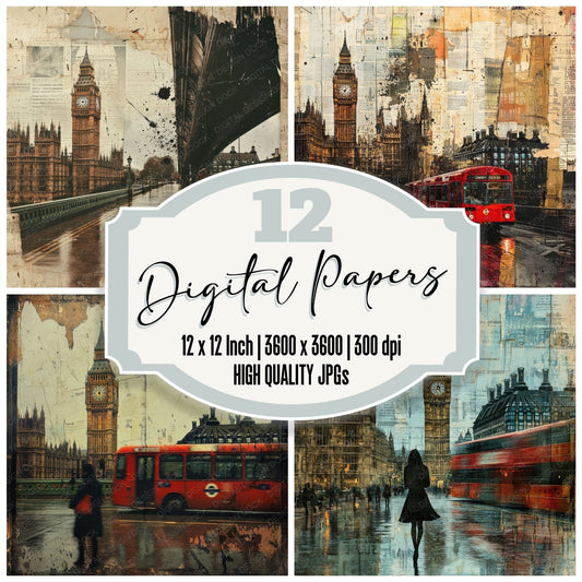 London Maps Fog Digital Paper Pack (DDD002385)