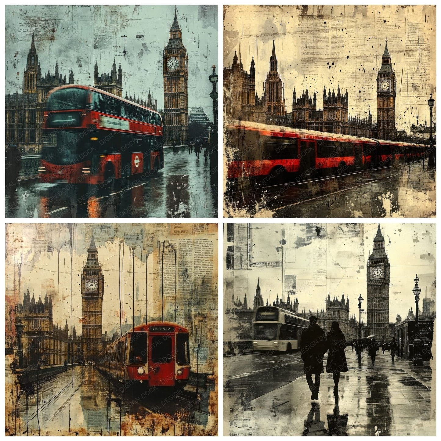 London Maps Fog Digital Paper Pack (DDD002385)
