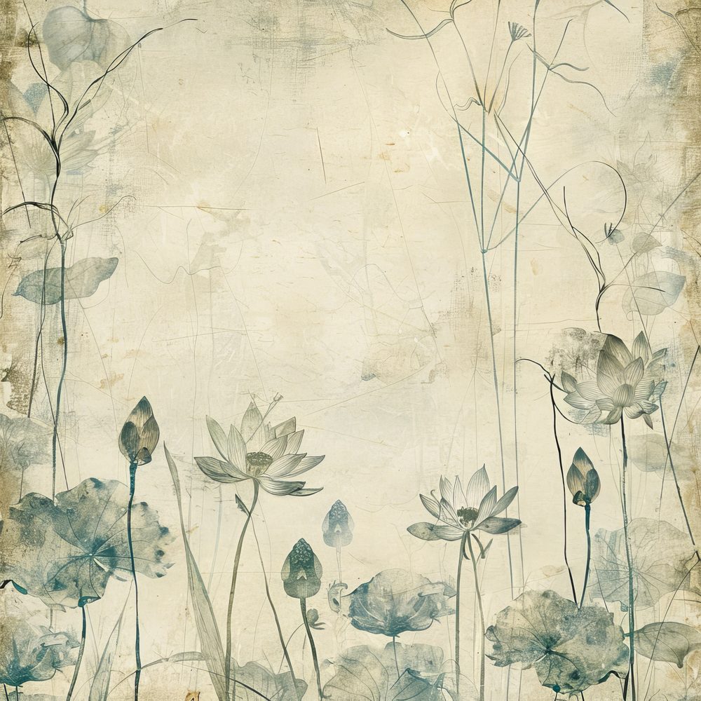 Lotus Flowers and Lily Pads Digital Paper Pack (DDD002390)
