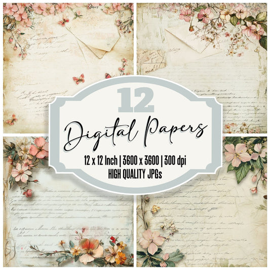 Love Letter Envelope Border Digital Paper Pack (DDD002394)