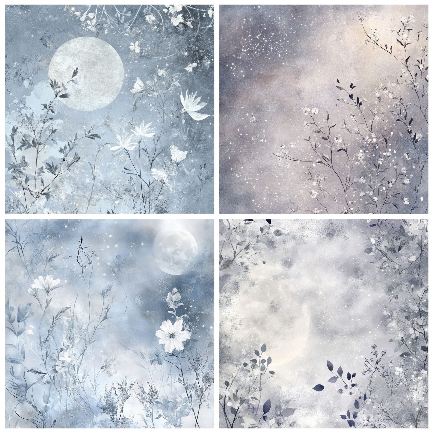 Lunar Botanicals Florals Digital Paper Pack (DDD002396)