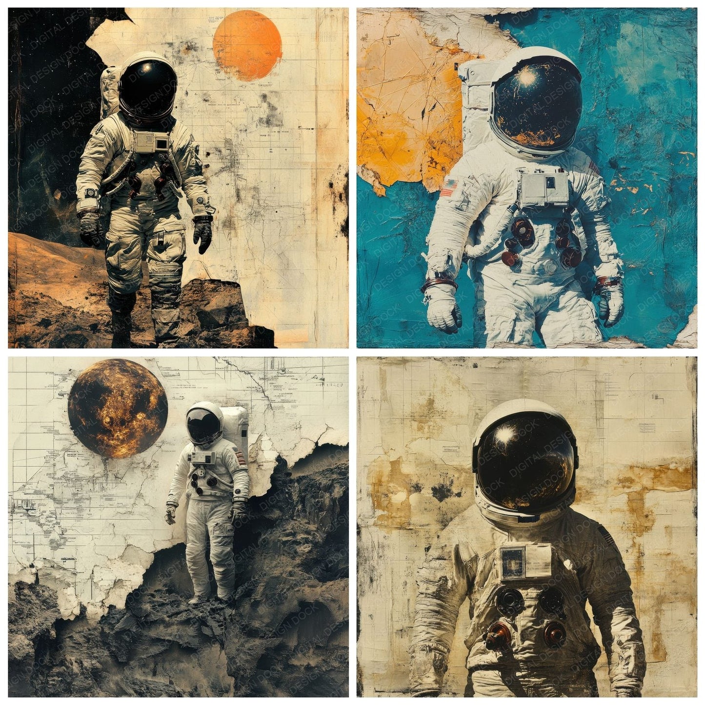 Lunar Crater Suit Digital Paper Pack (DDD002397)