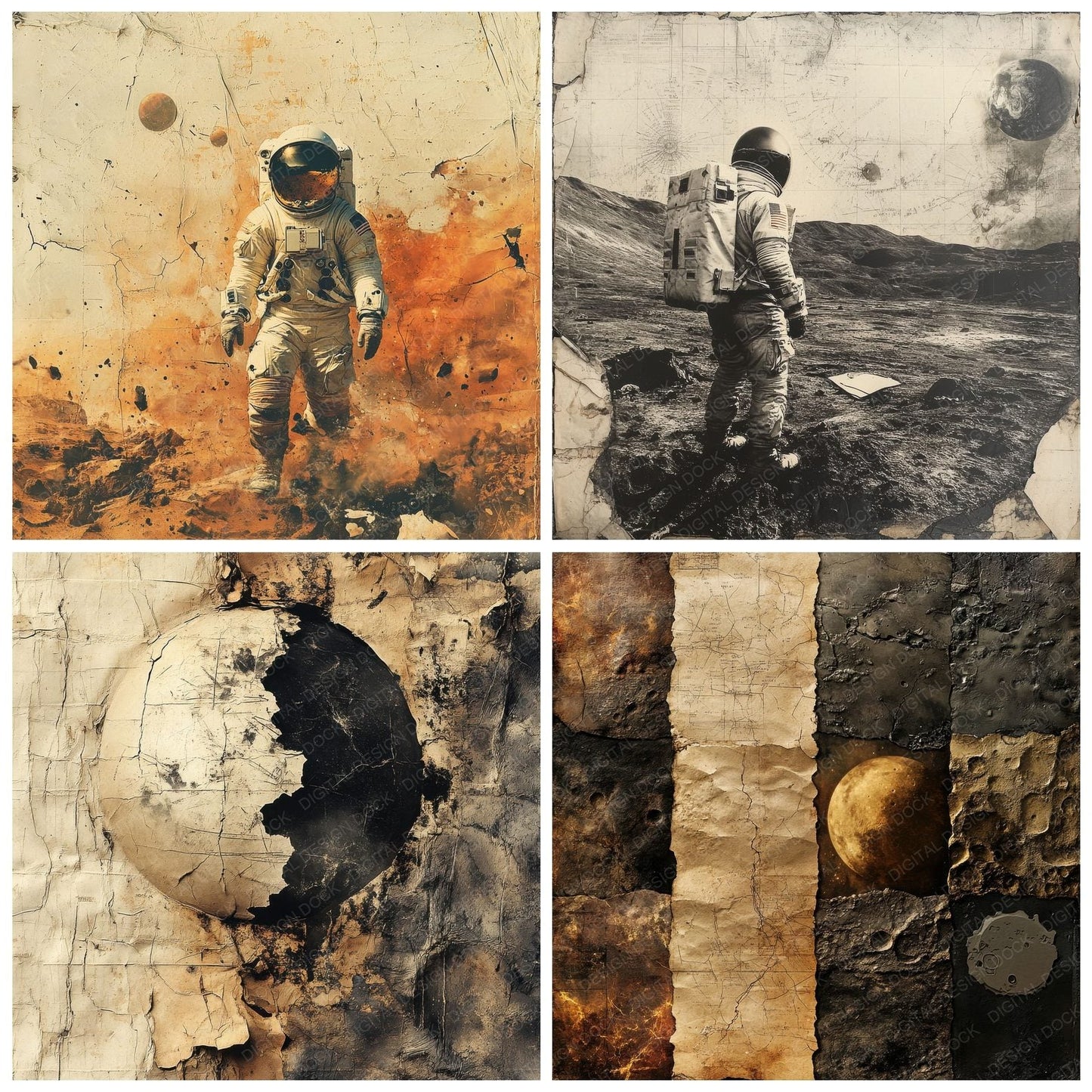 Lunar Crater Suit Digital Paper Pack (DDD002397)