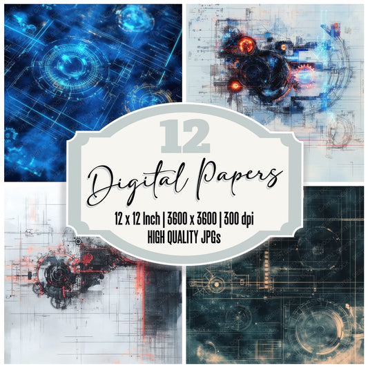 Machine Sketch Loop Digital Paper Pack (DDD002402)