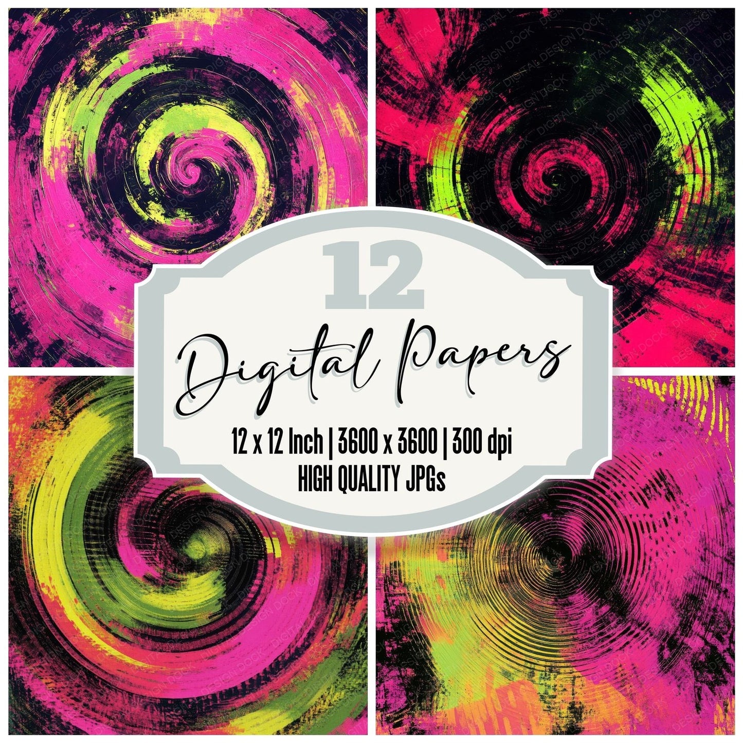 Magenta Green Chaos Digital Paper Pack (DDD002408)