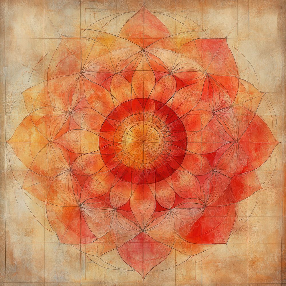 Mandala Lotus Glyph Digital Paper Pack (DDD002415)