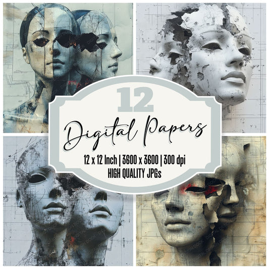 Mannequin Mold Shatter Digital Paper Pack (DDD002419)
