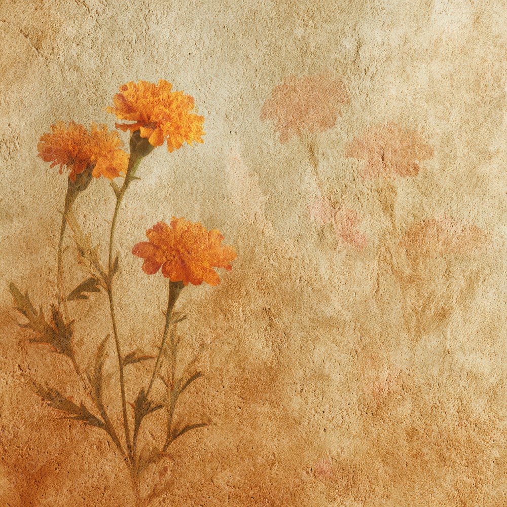 Marigold Clay Grain Floral Digital Paper Pack (DDD002429)
