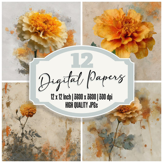 Marigold Ink Wash Digital Paper Pack (DDD002431)