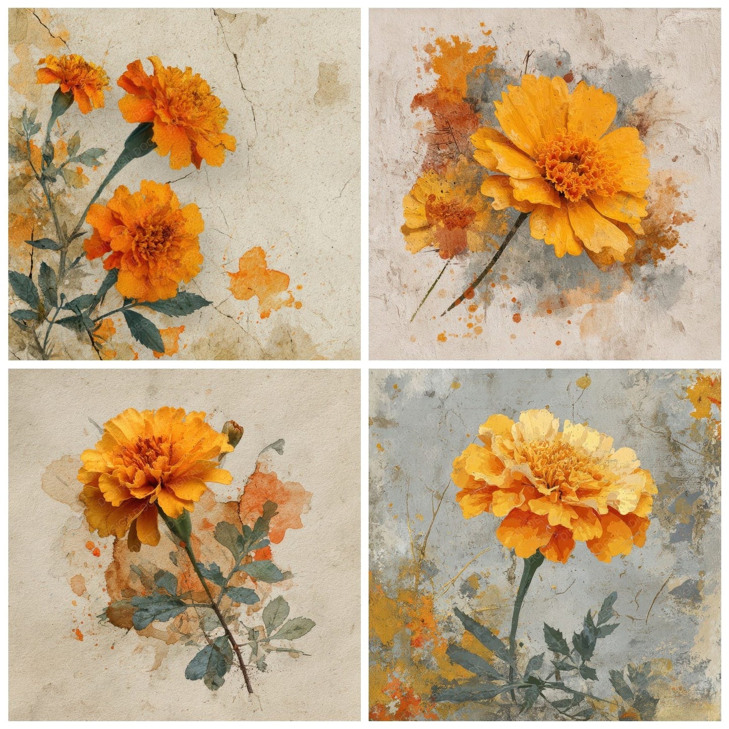 Marigold Ink Wash Digital Paper Pack (DDD002431)