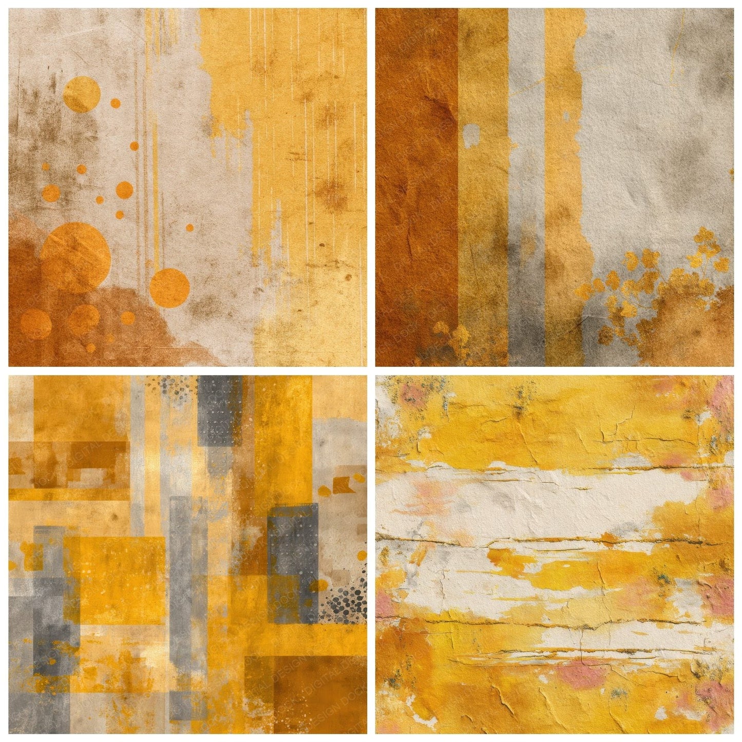 Marigold Page Stripe Blotting Digital Paper Pack (DDD002433)