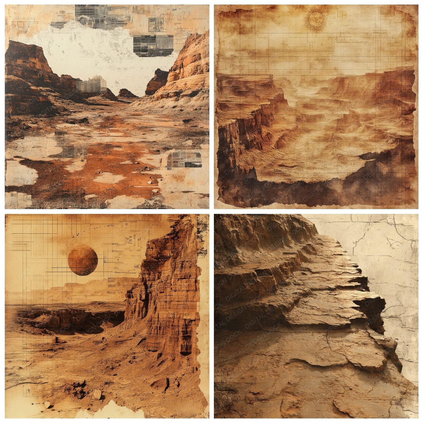 Mars Soil Tracks Digital Paper Pack (DDD002437)