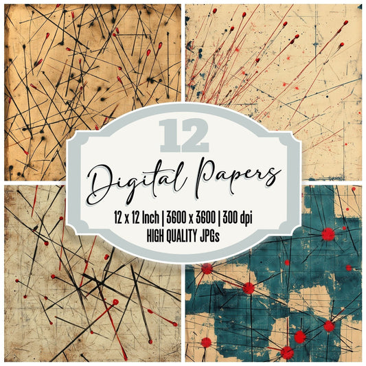 Matchstick Blueprint Burn Digital Paper Pack (DDD002438)