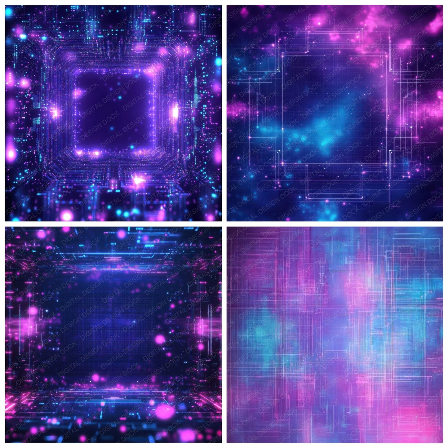 Matrix Glow Grid Trim Digital Paper Pack (DDD002448)