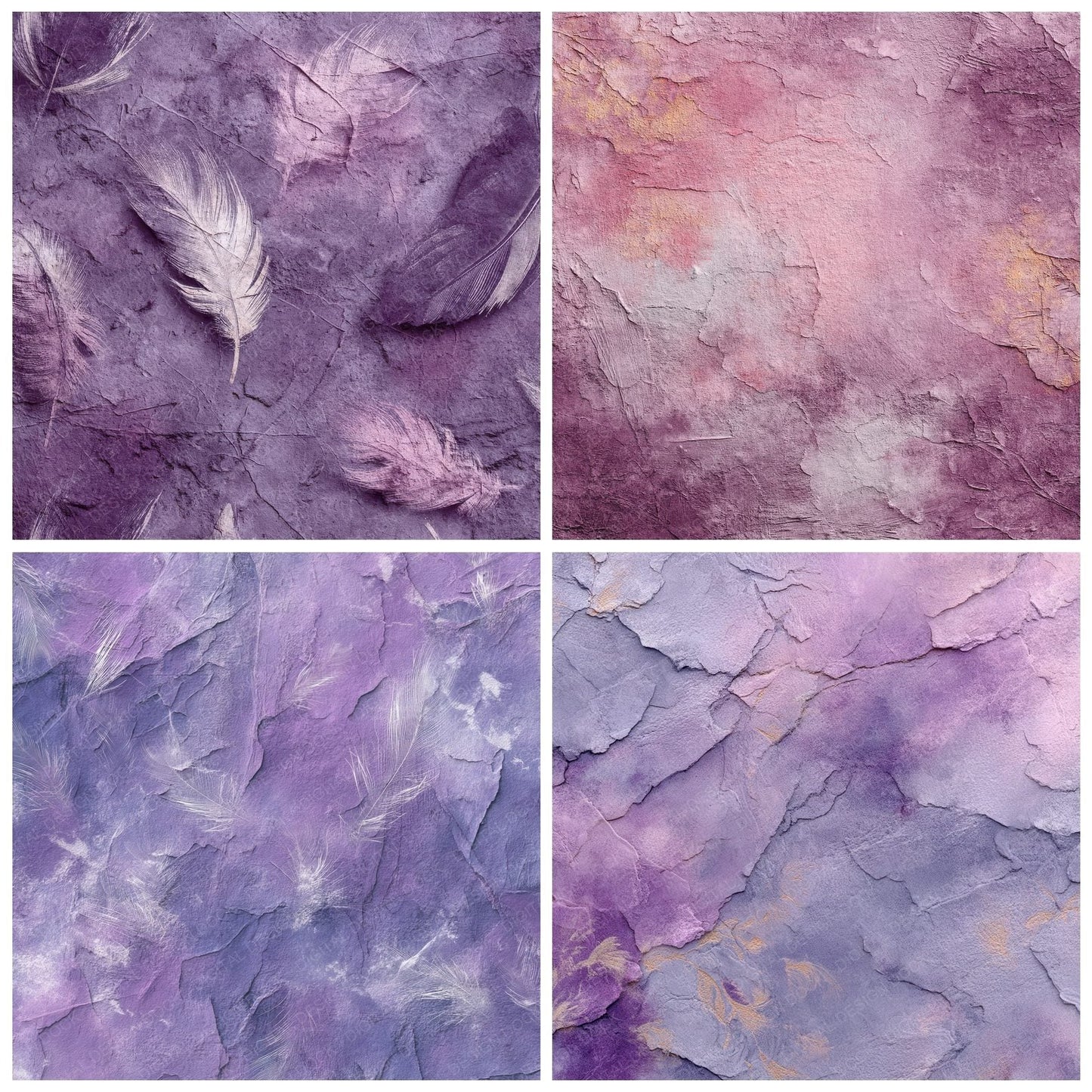 Mauve Baroque Feather Wash Digital Paper Pack (DDD002449)