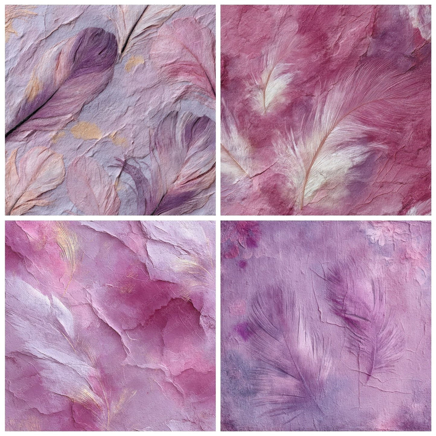 Mauve Baroque Feather Wash Digital Paper Pack (DDD002449)
