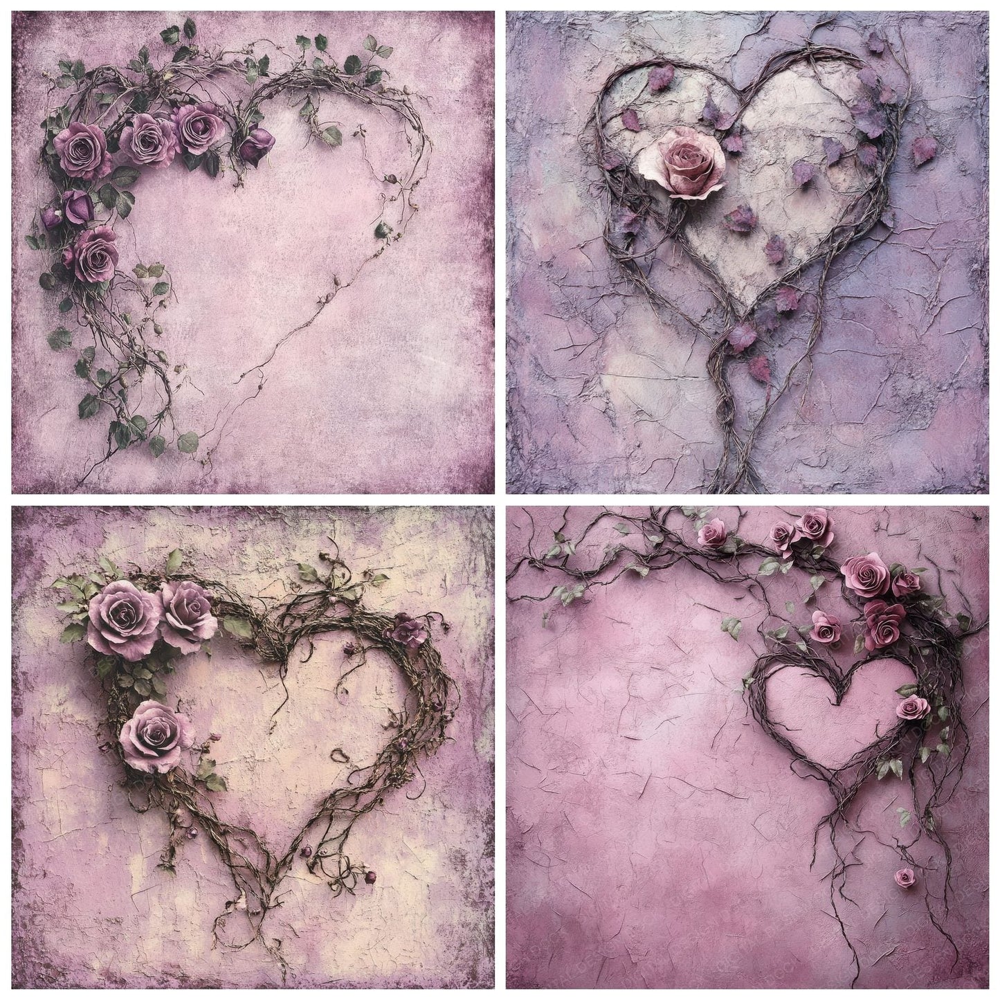 Mauve Broken Bloom Digital Paper Pack (DDD002450)