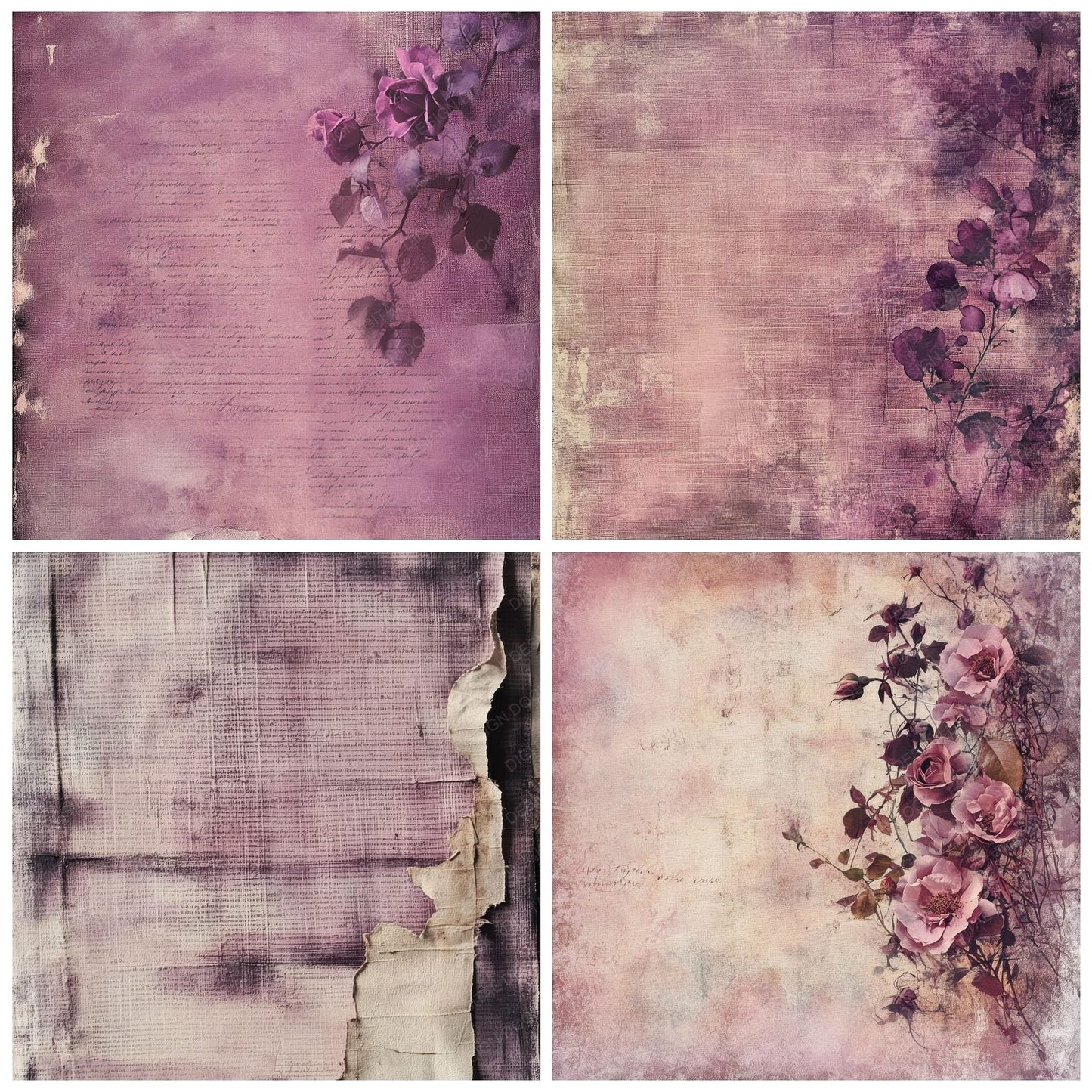 Mauve Ruin Letters Digital Paper Pack (DDD002456)