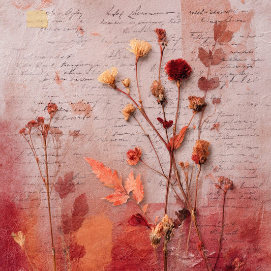 Mauve Rust Botanical Flame Fade Digital Paper Pack (DDD002457)