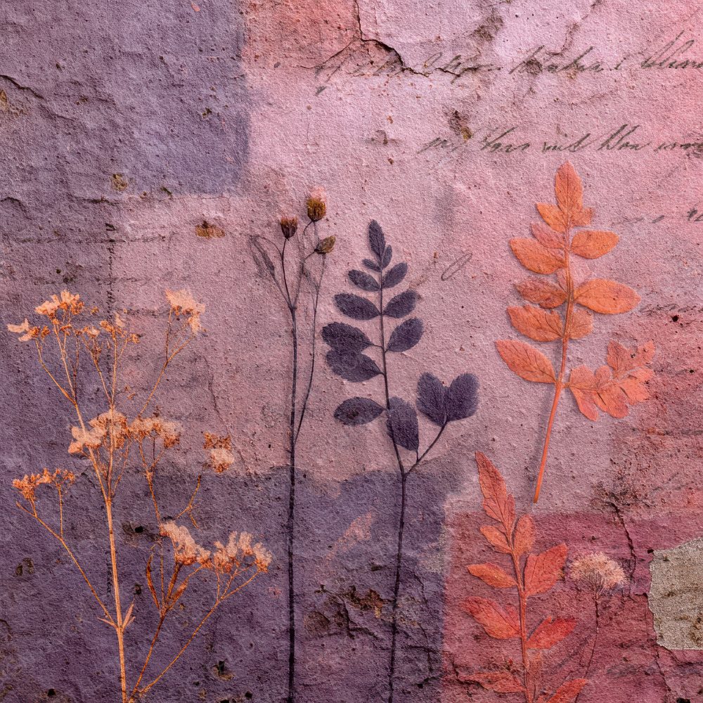 Mauve Rust Botanical Flame Fade Digital Paper Pack (DDD002457)