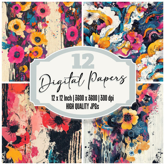 Maximalist Floral Chaos Digital Paper Pack (DDD002459)
