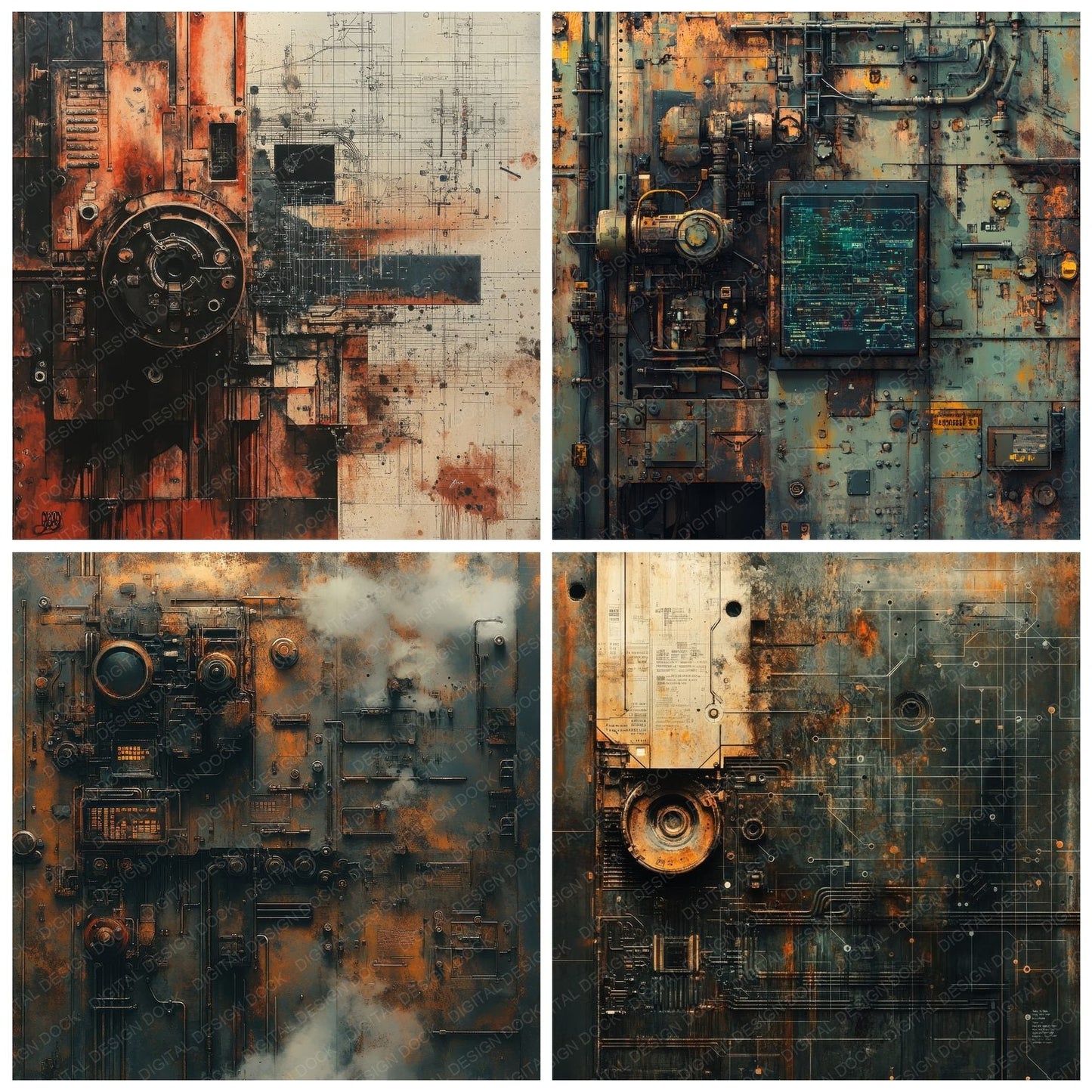 Mechanical Dystopia Digital Paper Pack (DDD002466)