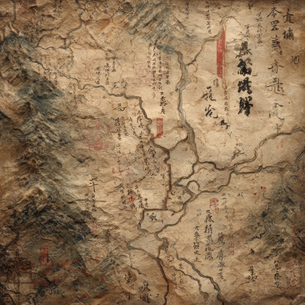 Meiji Map Ink Topo Script Digital Paper Pack (DDD002470)