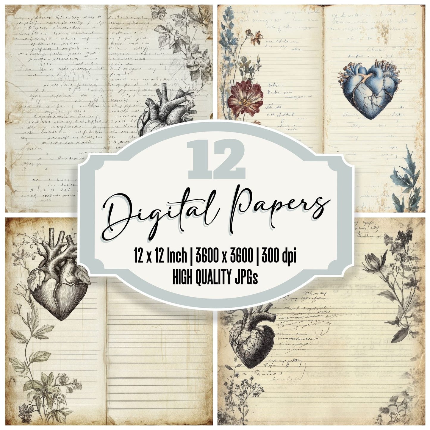 Memory Heart Paper Bloom Digital Paper Pack (DDD002478)