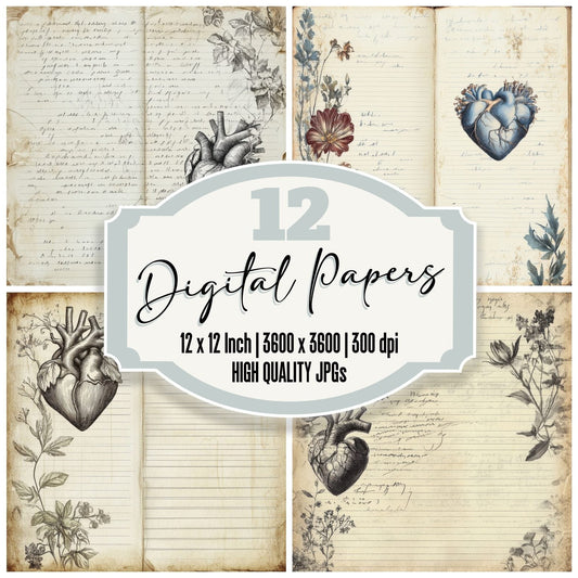 Memory Heart Paper Bloom Digital Paper Pack (DDD002478)