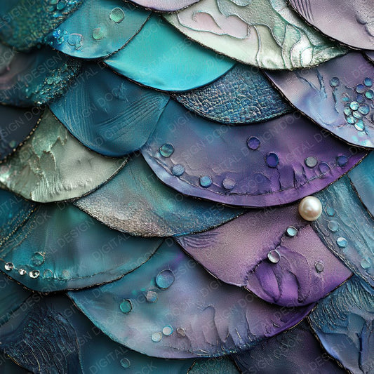 Mermaid Scales Satin Background Digital Paper Pack (DDD002480)