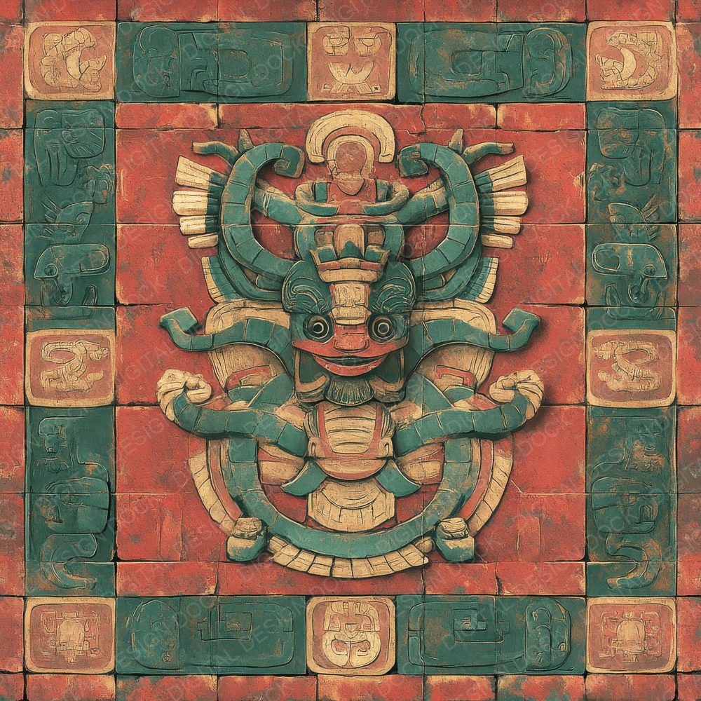 Mesoamerican Serpent Glyphs Digital Paper Pack (DDD002482)