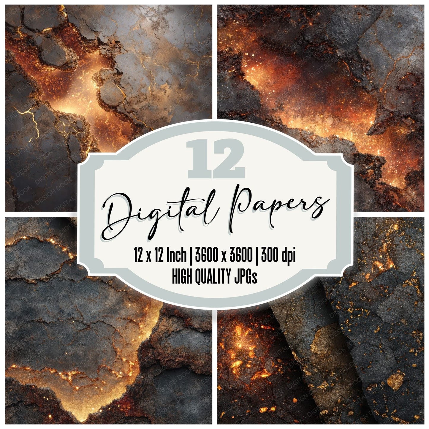 Meteorite Core Iron Vein Digital Paper Pack (DDD002487)