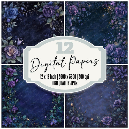 Midnight Bloom Digital Paper Pack (DDD002499)