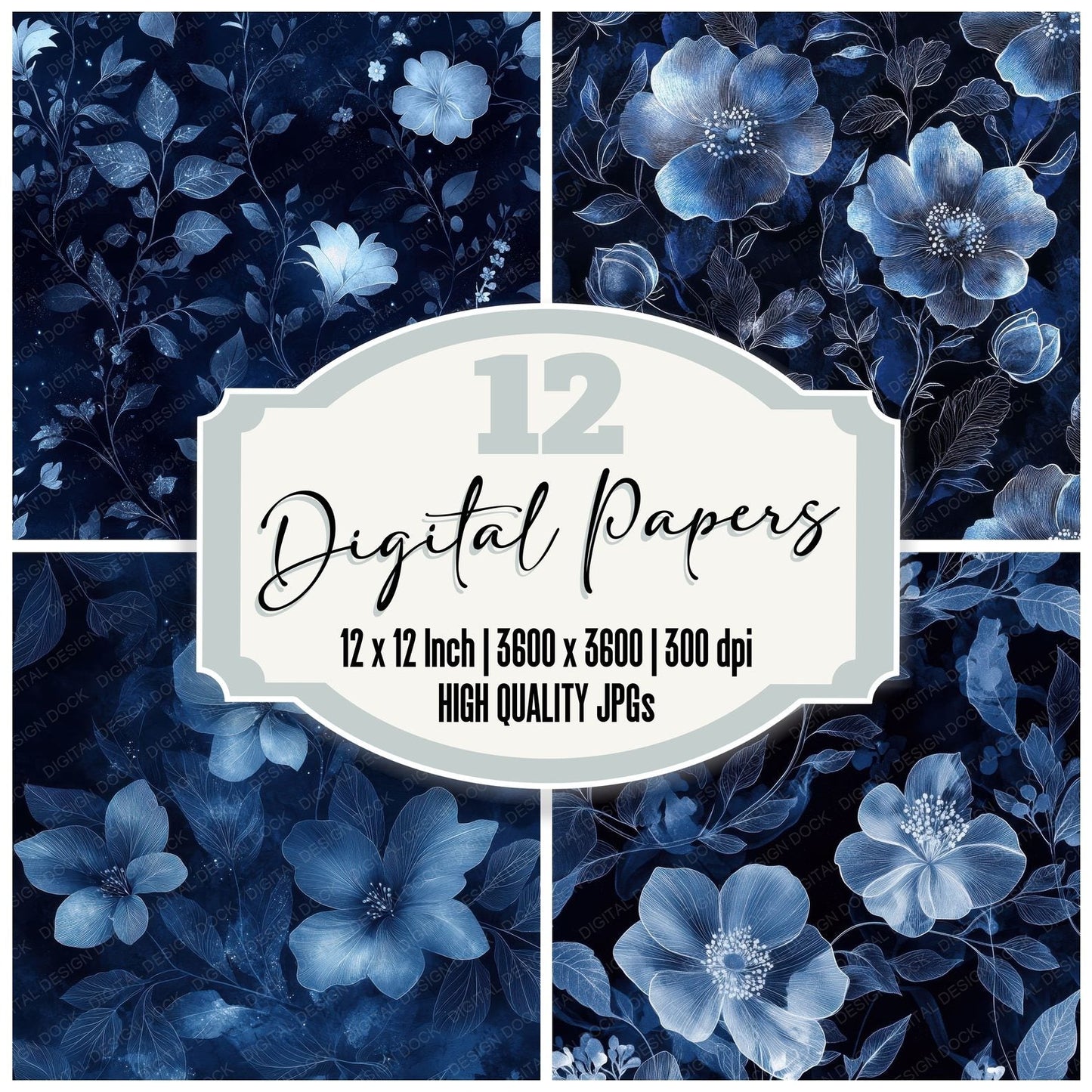 Midnight Botanicals Digital Paper Pack (DDD002503)
