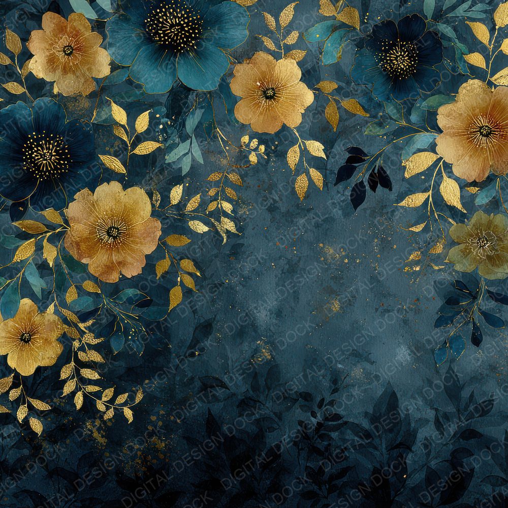 Midnight Floral Ink Dust Digital Paper Pack (DDD002506)