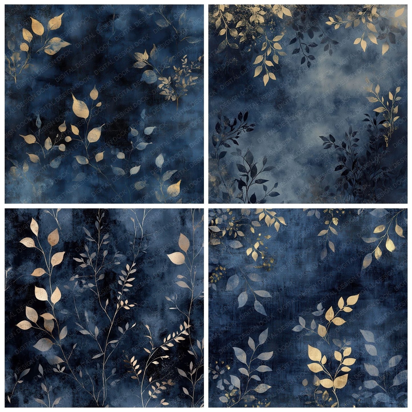 Midnight Ink Flora Digital Paper Pack (DDD002510)