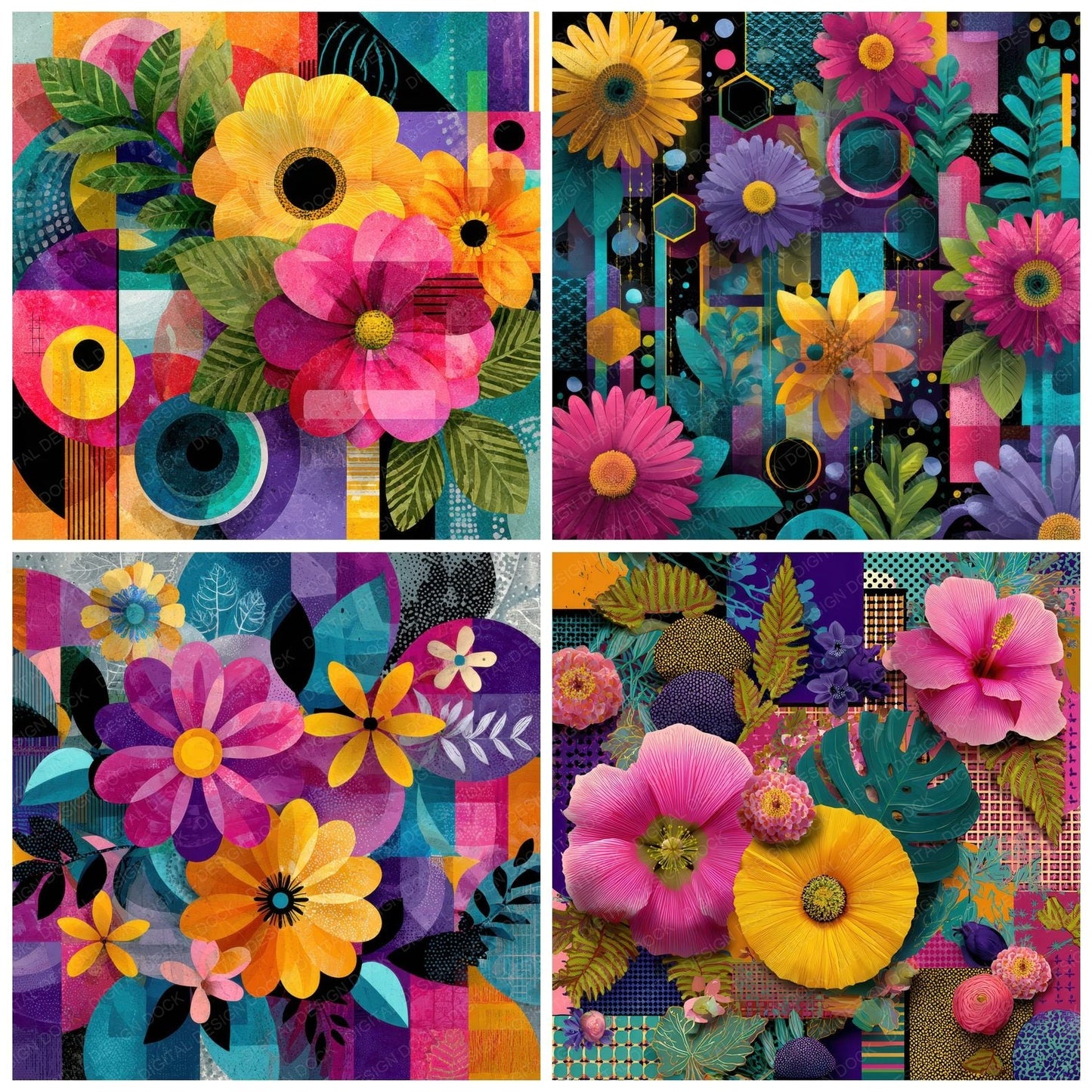 Milhazes Tropical Collage Rhythm Digital Paper Pack (DDD002517)