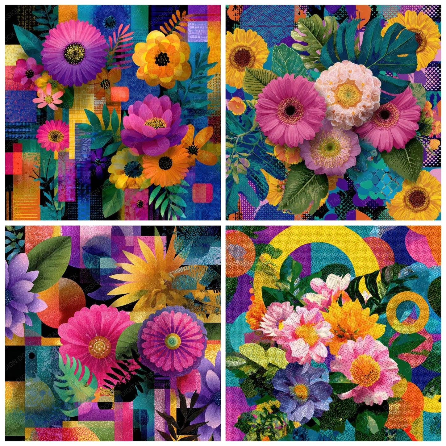 Milhazes Tropical Collage Rhythm Digital Paper Pack (DDD002517)