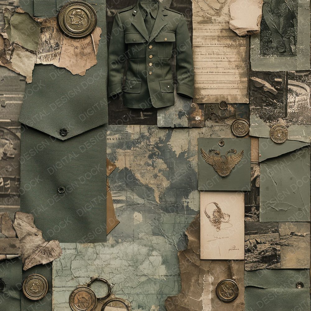 Military Twill Badge Digital Paper Pack (DDD002518)